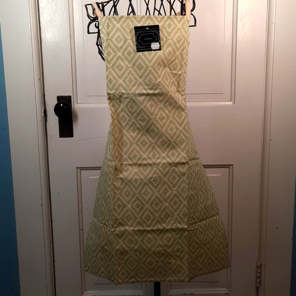 Apron Diamond Pattern Printed Design Cotton Machine Washable Chef Cook Baker